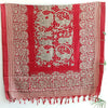 Khadi Cotton Silk RedColor Floral Design Print Dupatta