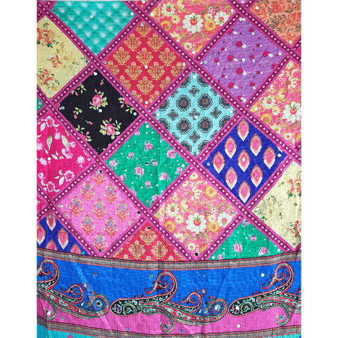 Pakistani Digital Printed Chinnon Multicoloured Dupatta With Heavy Mirror Work