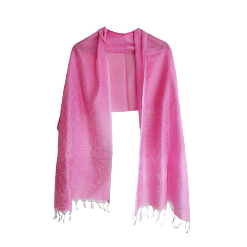 Banarasi Silk Stole - Luxurious Golden Threadwork