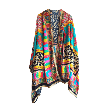 Pakistani Digital Printed Chinnon Multicoloured Dupatta With Heavy Mirror Work