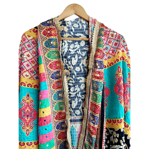 Pakistani Digital Printed Chinnon Multicoloured Dupatta With Heavy Mirror Work