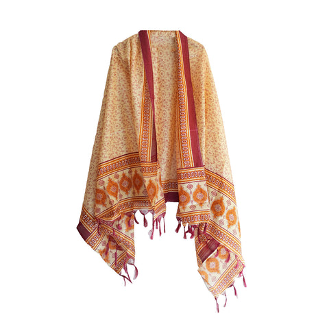 Khadi Cotton Floral Printed Design Dupatta