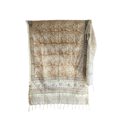 Chanderi Kalamkari Hand Block Printed Duptta