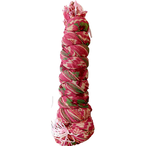 Chiffon Crushed Fancy Dupatta COMBO set of five Multi Color(Red,Dark green,Yellow,Grey And Green)