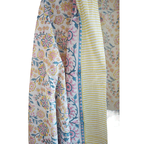 Bagru Block Print Sarong, Sarong Beach Wrap, Cotton Sarong,Pareo, Summer Pareo ,Size 45X80 Inc(Floral Printed )