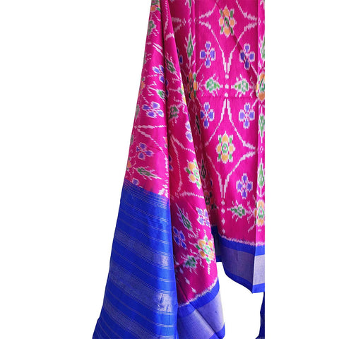 Eternal Beauty Handwoven Pochampally Ikat Silk Dupatta with Zari Elegance