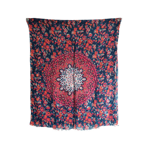 Women's Reversible Silk Viscose Summer Stole, with Fringe Tassels, 185 x 75 cm