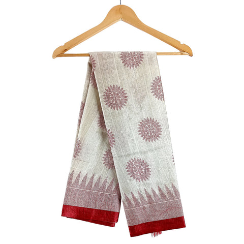 Khadi Cotton Poly Silk Digital Elegancia Print Dupatta