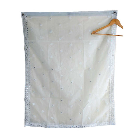 India Scarve's Net Cut Goldan Embroidered Floral Design  Dupatta