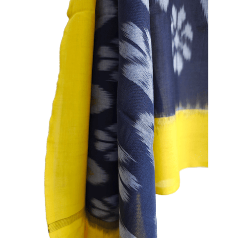 Eternal Beauty Handwoven Pochampally Ikat Silk Dupatta with Zari Elegance