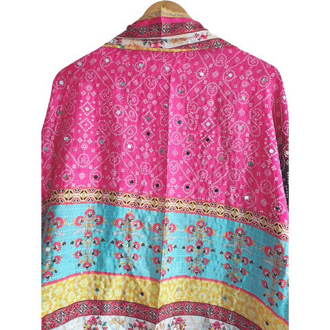 Pakistani Digital Printed Chinnon Multicoloured Dupatta With Heavy Mirror Work