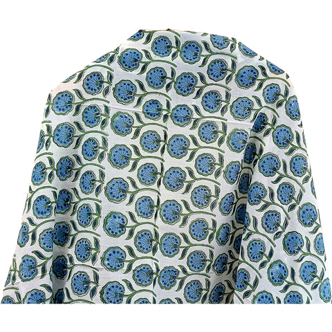 Baagru Hand Block Printed Blue Color Cotton Dupatta 115X225 Cm