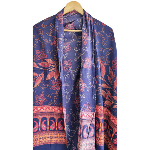 India Scarves Semi Gaji Silk Bandhani Dupatta