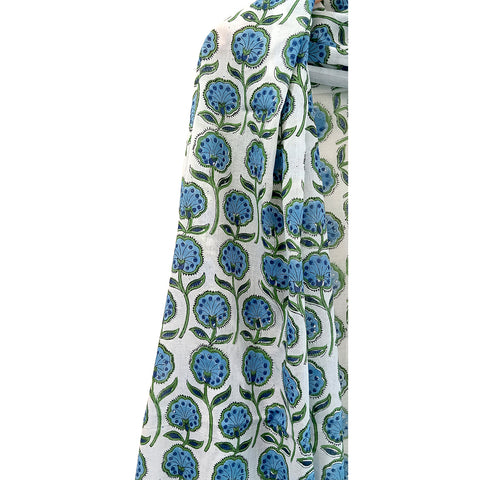 Baagru Hand Block Printed Blue Color Cotton Dupatta 115X225 Cm