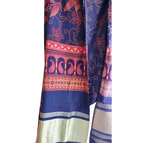 India Scarves Semi Gaji Silk Bandhani Dupatta