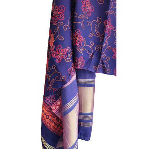 India Scarves Semi Gaji Silk Bandhani Dupatta