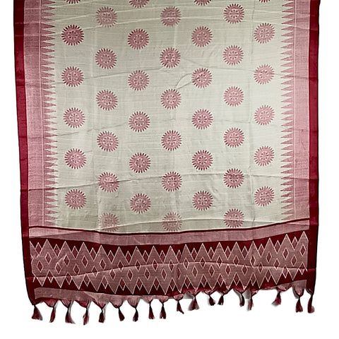 Khadi Cotton Poly Silk Digital Elegancia Print Dupatta