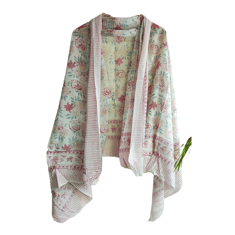 Bagru Block Print Sarong, Sarong Beach Wrap, Cotton Sarong,Pareo, Summer Pareo ,Size 45X80 Inc(Mint green)