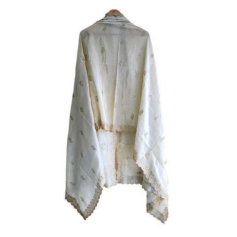 India Scarves Silk Dupatta with Intricate Embroidery
