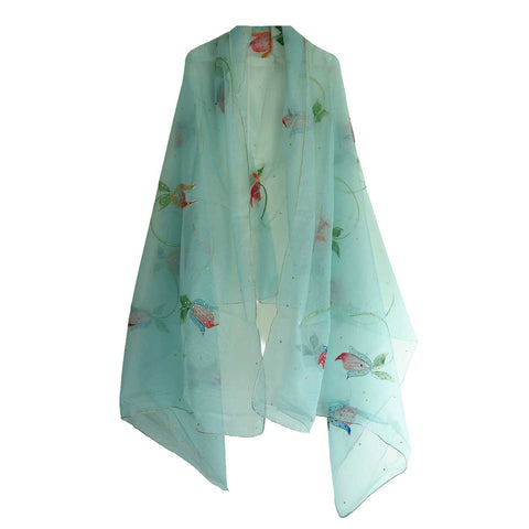 Women's Embroidered Organza Dupatta Size W 95 Cm X L 210 Cm…