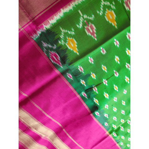 Eternal Beauty Handwoven Pochampally Ikat Silk Dupatta with Zari Elegance