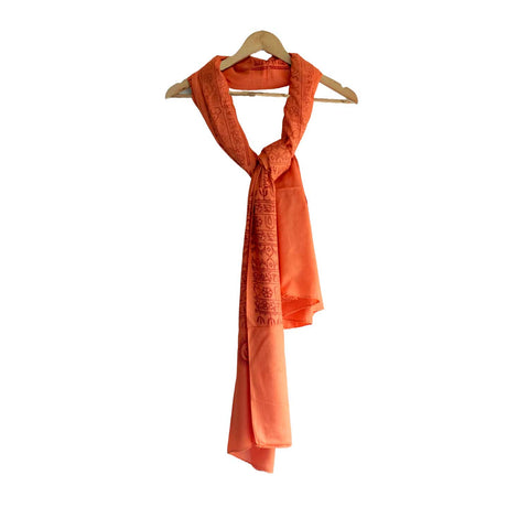 India Scarf Rayon Sarong with Hand-Printed Om Motifs