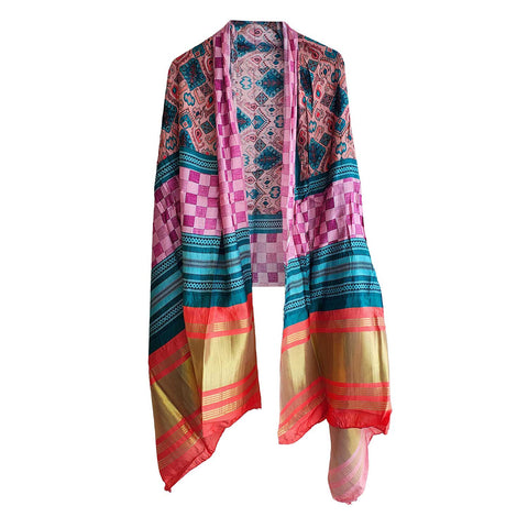 India Scarves Semi Gaji Silk Bandhani Dupatta