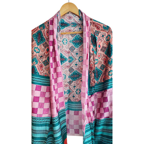 India Scarves Semi Gaji Silk Bandhani Dupatta