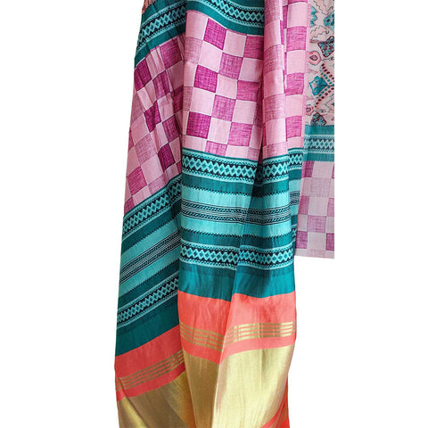 India Scarves Semi Gaji Silk Bandhani Dupatta