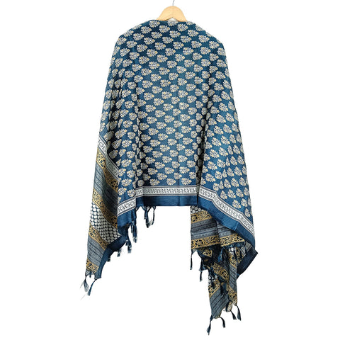 Khadi Cotton Poly Silk Sunflower Plant Print Dupatta