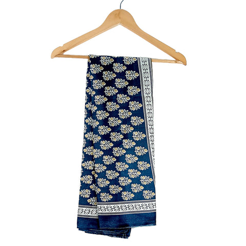 Khadi Cotton Poly Silk Sunflower Plant Print Dupatta