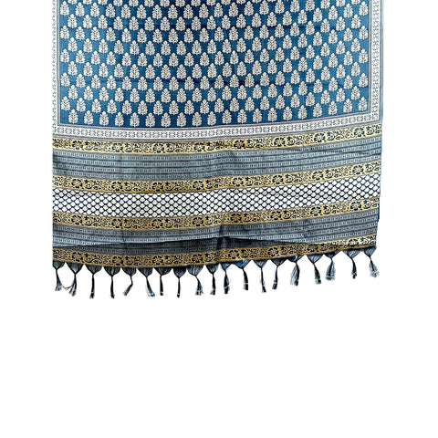 Khadi Cotton Poly Silk Sunflower Plant Print Dupatta