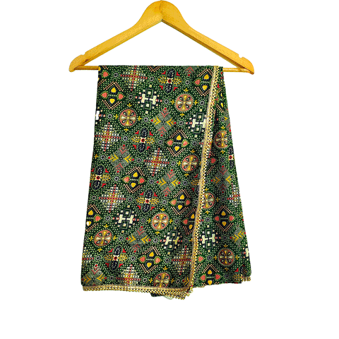 Bagru Block Print Sarong, Sarong Beach Wrap, Cotton Sarong,Pareo, Summer   Pareo ,Size 45X80 Inc (green colour)