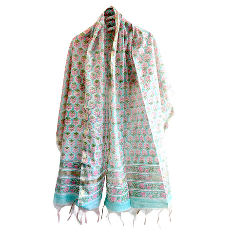 Chanderi Hand Block Printed Duptta