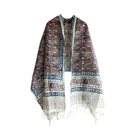 Chanderi Hand Block Printed Duptta