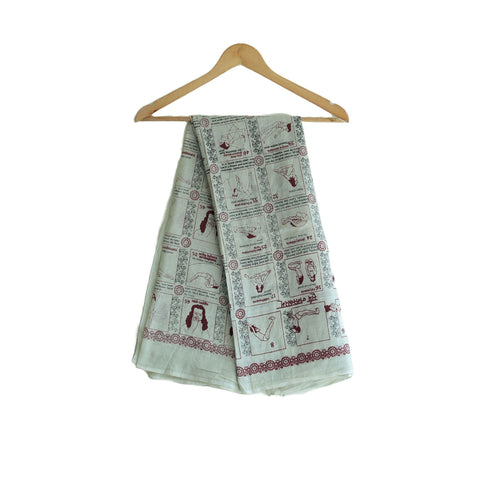 Yoga  Exercise Diagram Cotton Sarong  Large Beach Wrap