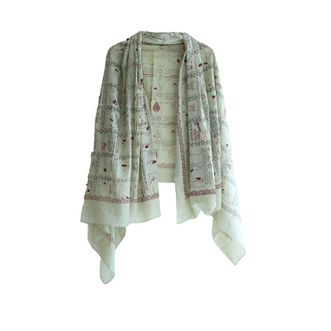 Yoga  Exercise Diagram Cotton Sarong  Large Beach Wrap