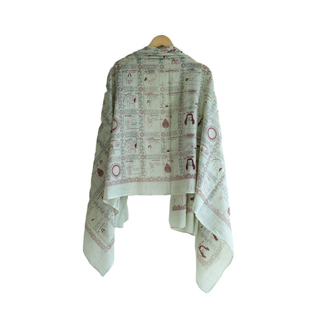 Yoga  Exercise Diagram Cotton Sarong  Large Beach Wrap