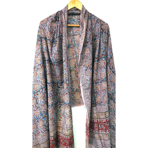 Indian Scarves Women's Kalamkari cotton stole Size 73x194 cm
