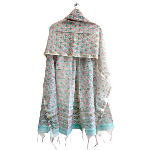 Chanderi Hand Block Printed Duptta