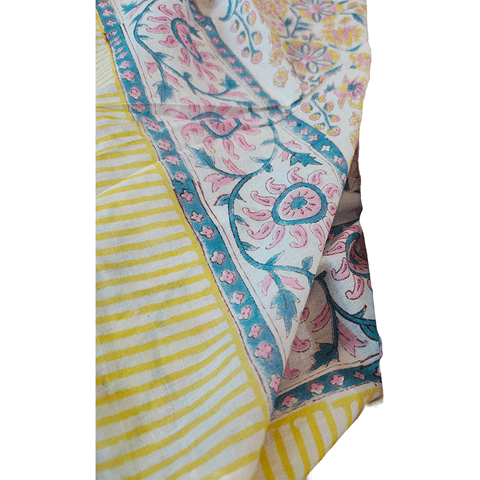 Bagru Block Print Sarong, Sarong Beach Wrap, Cotton Sarong,Pareo, Summer Pareo ,Size 45X80 Inc(Floral Printed )