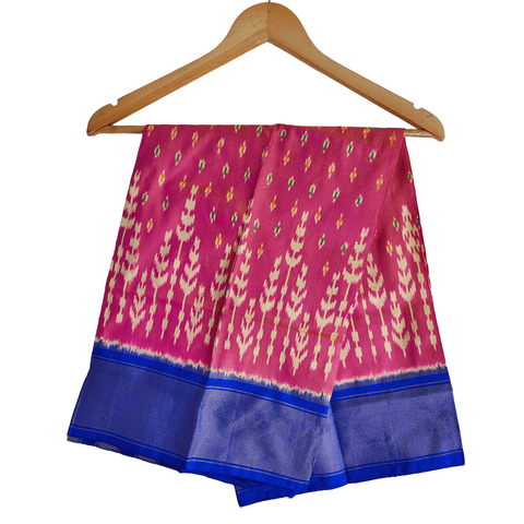 Eternal Beauty Handwoven Pochampally Ikat Silk Dupatta with Zari Elegance