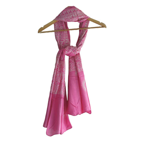 India Scarf Rayon Sarong with Hand-Printed Om Motifs