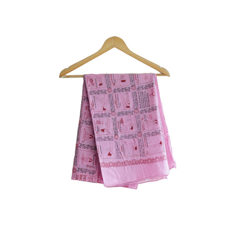 Yoga  Exercise Diagram Cotton Sarong  Large Beach Wrap( Pink Color )