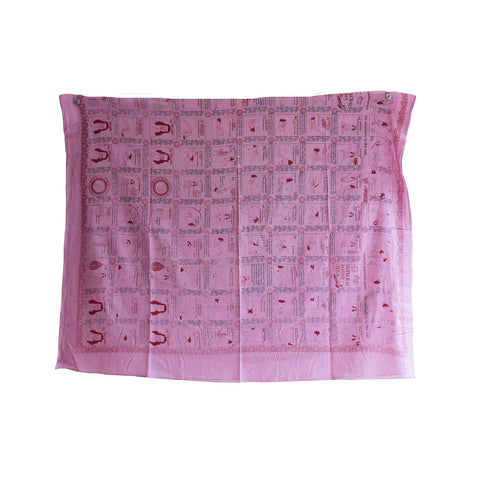 Yoga  Exercise Diagram Cotton Sarong  Large Beach Wrap( Pink Color )