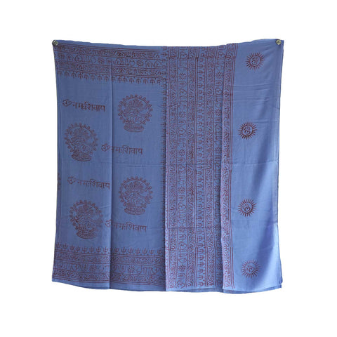 India Scarf Rayon Sarong with Hand-Printed Om Motifs