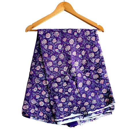 Bagru Block Print Sarong, Sarong Beach Wrap, Cotton Sarong,Pareo, Summer Pareo ,Size 45X80 Inc (Purple Colour)
