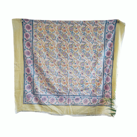 Bagru Block Print Sarong, Sarong Beach Wrap, Cotton Sarong,Pareo, Summer Pareo ,Size 45X80 Inc(Floral Printed )