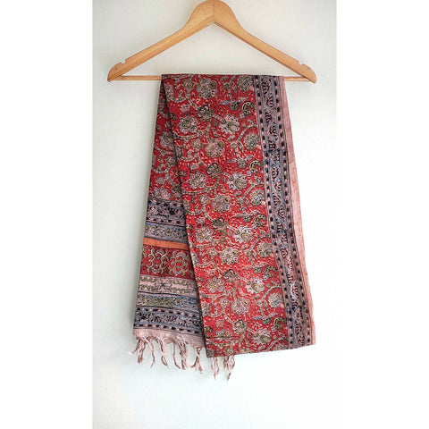 Indian Scarves Women's Kalamkari cotton stole Size 73x194 cm
