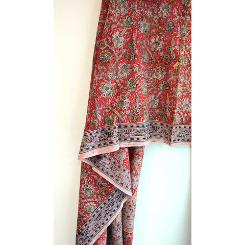 Indian Scarves Women's Kalamkari cotton stole Size 73x194 cm